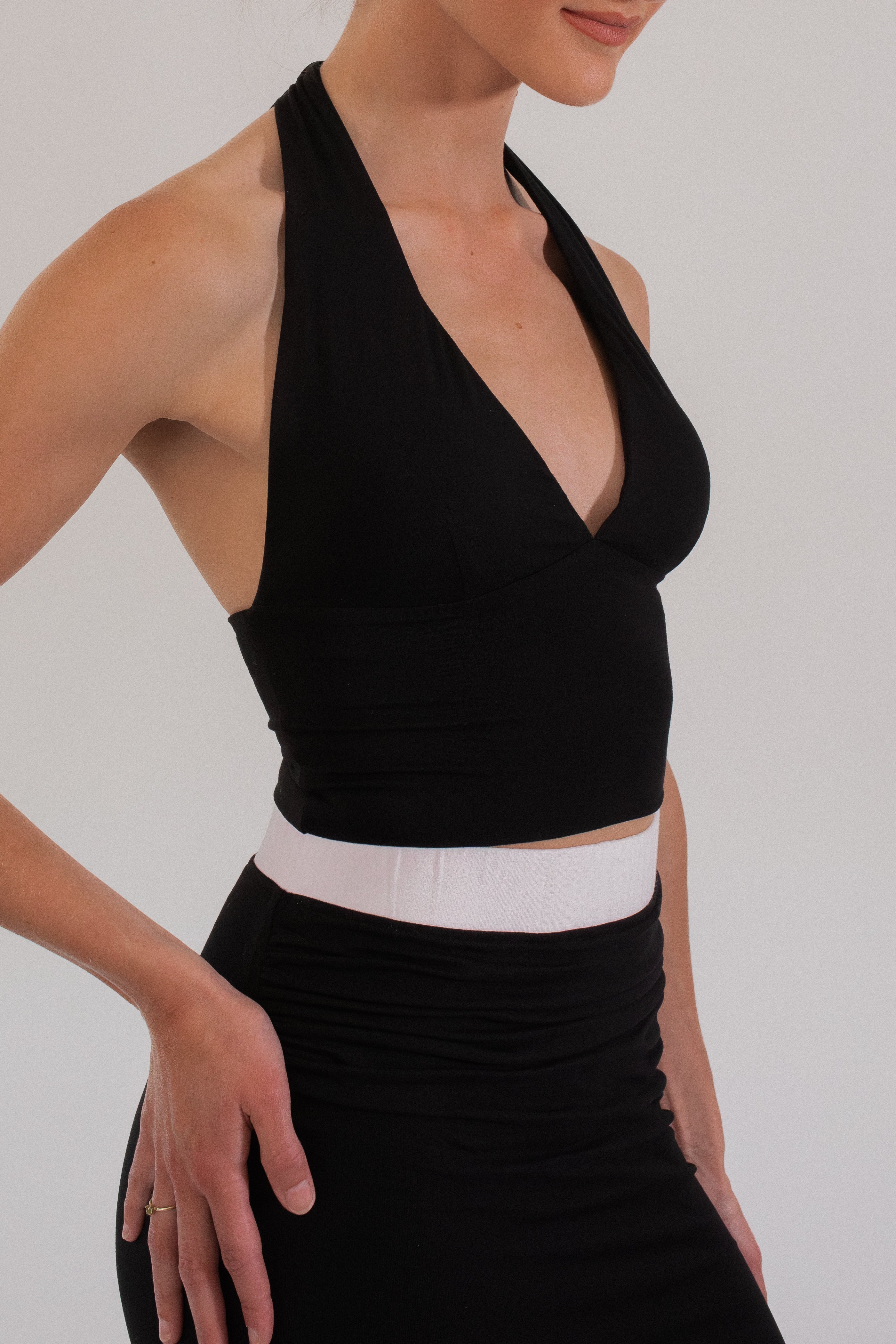 halter top met ingebouwde bh