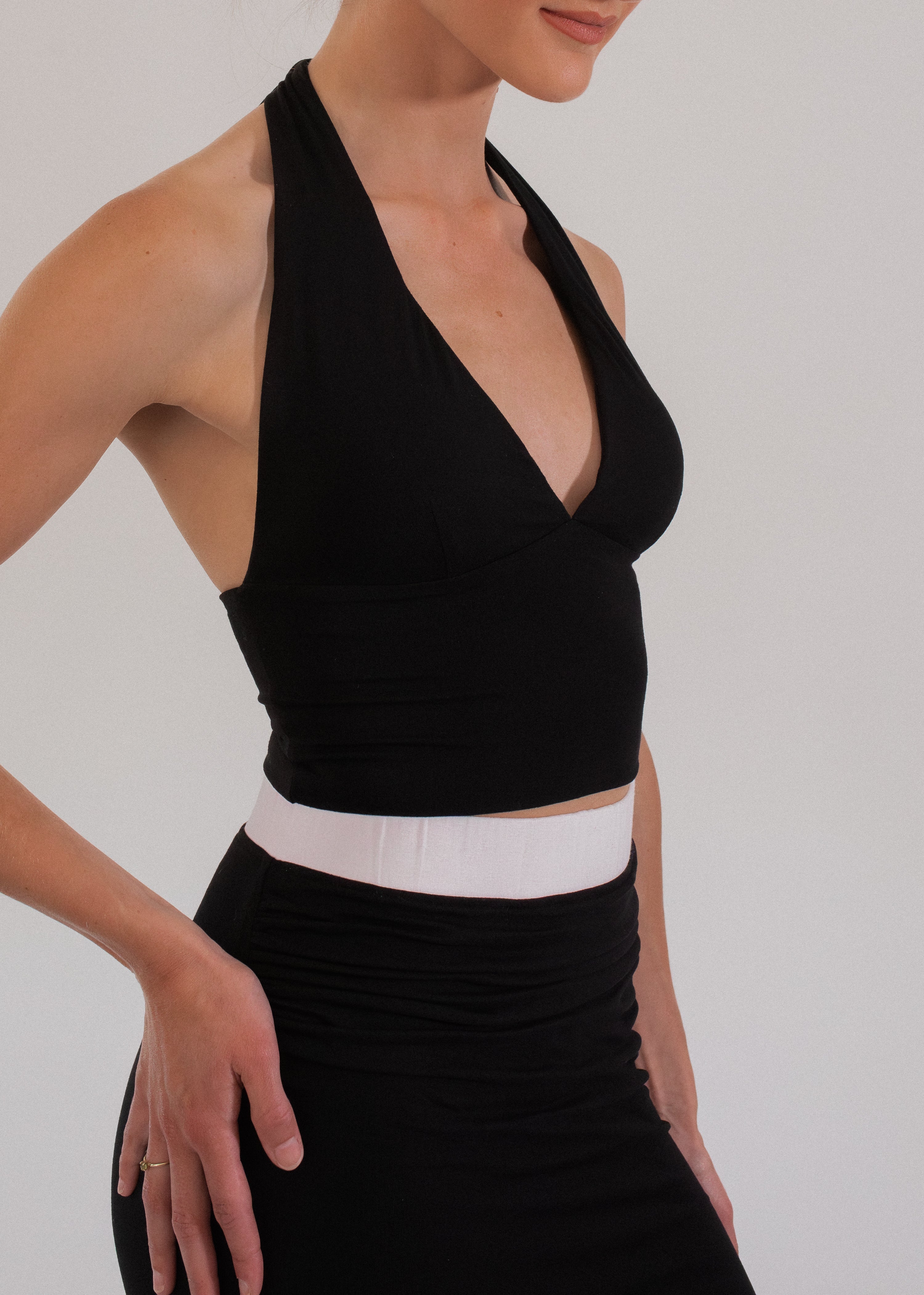 halter top met ingebouwde bh