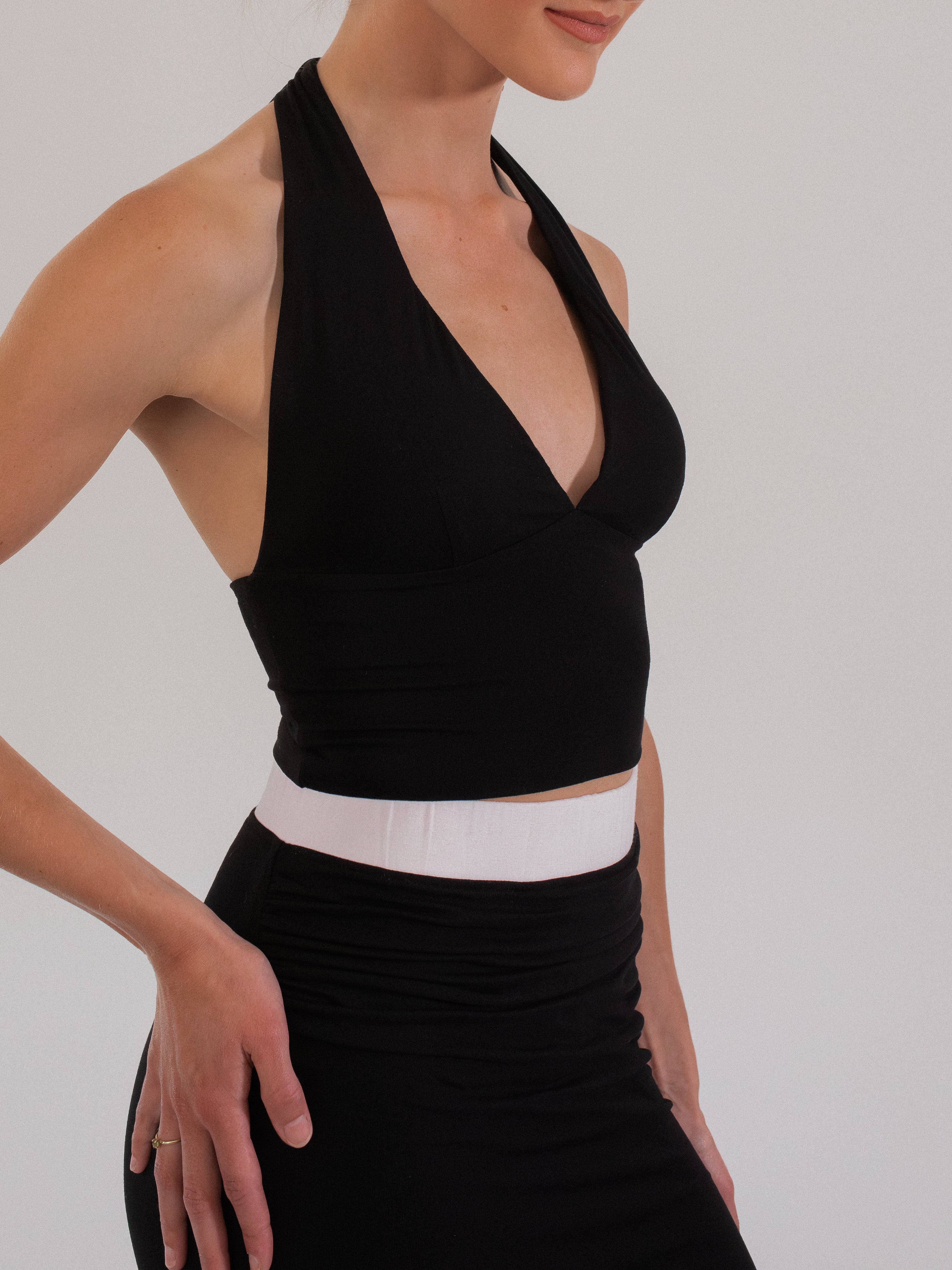 halter top met ingebouwde bh