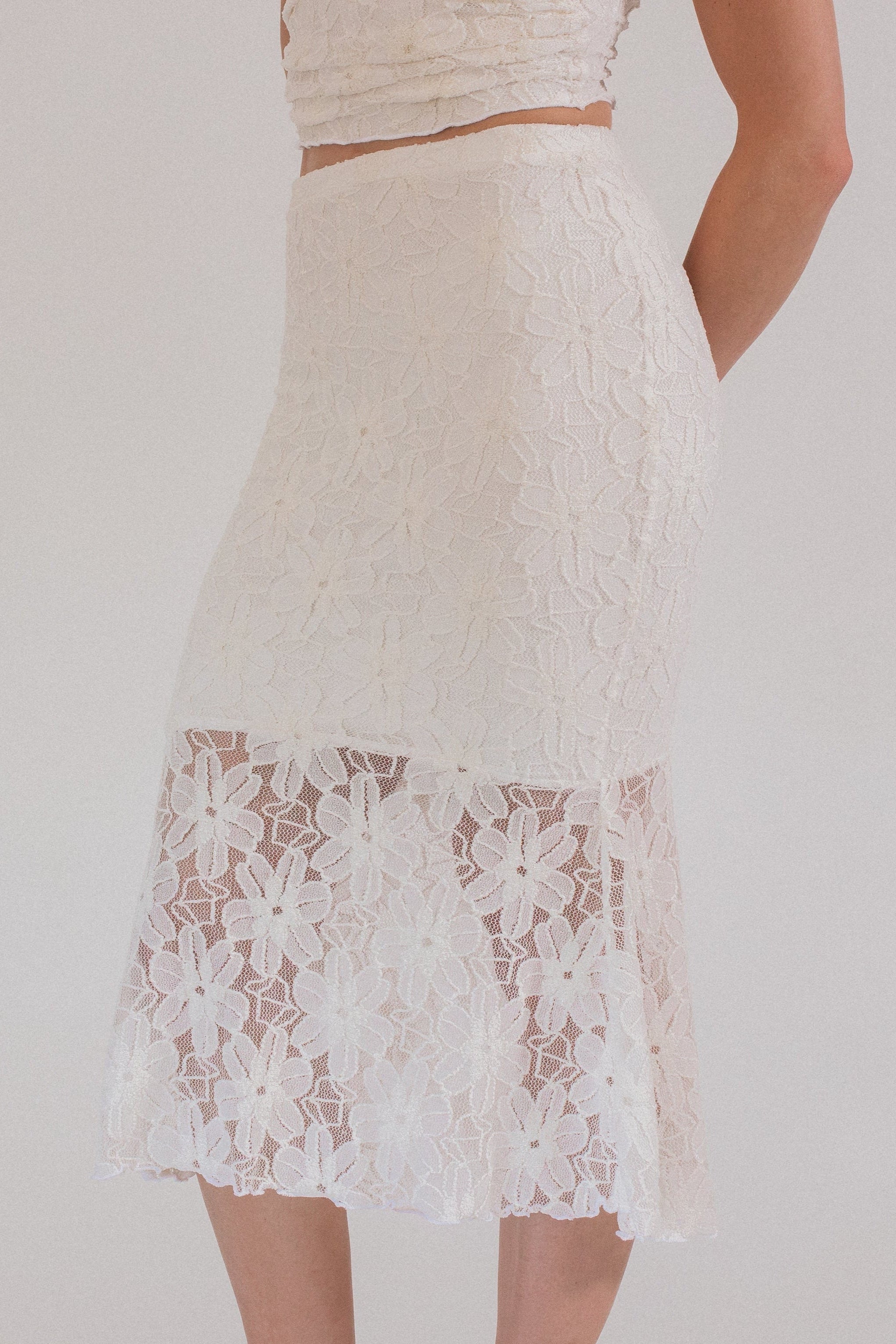 midi viscose rok kant