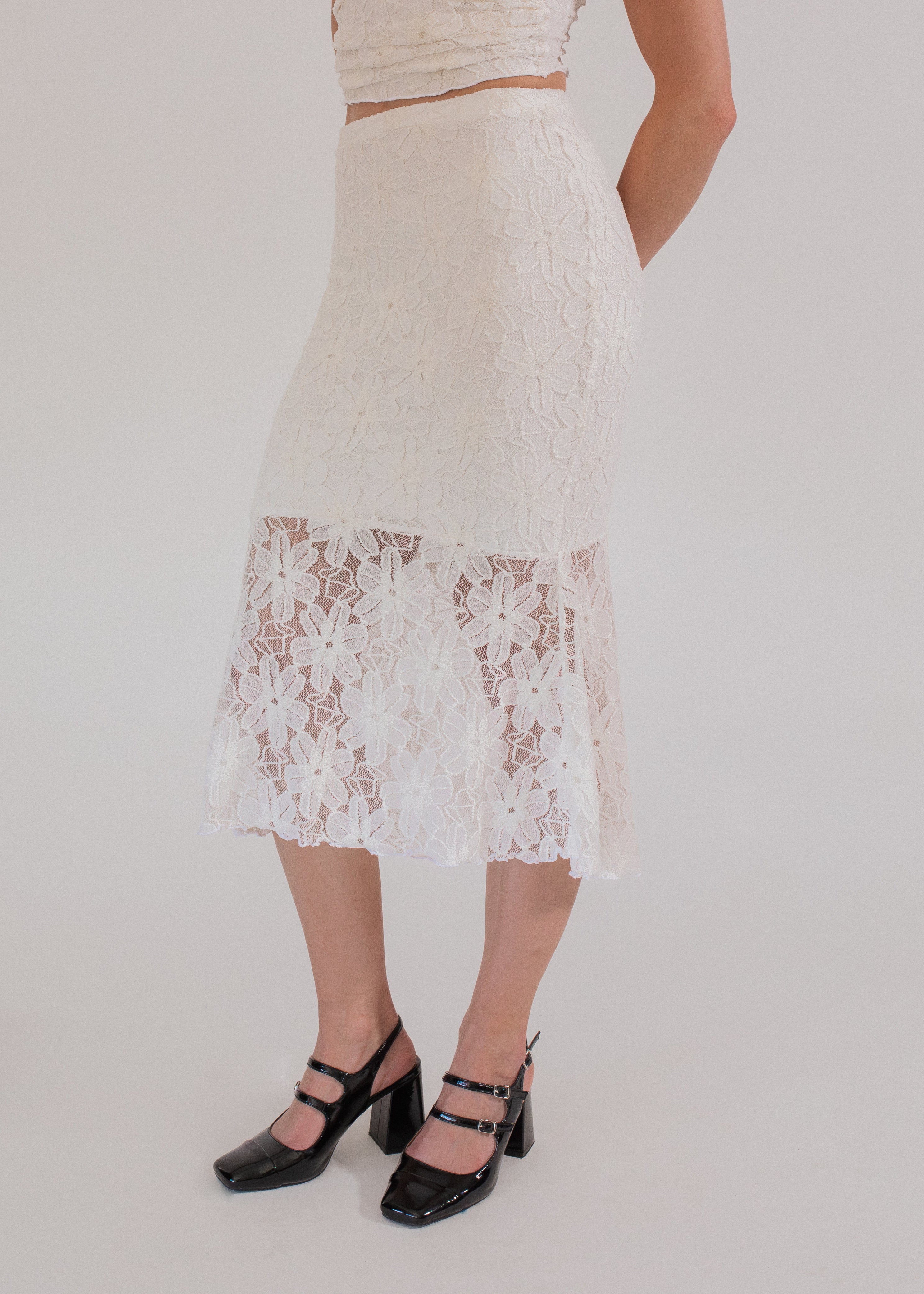 midi viscose rok kant