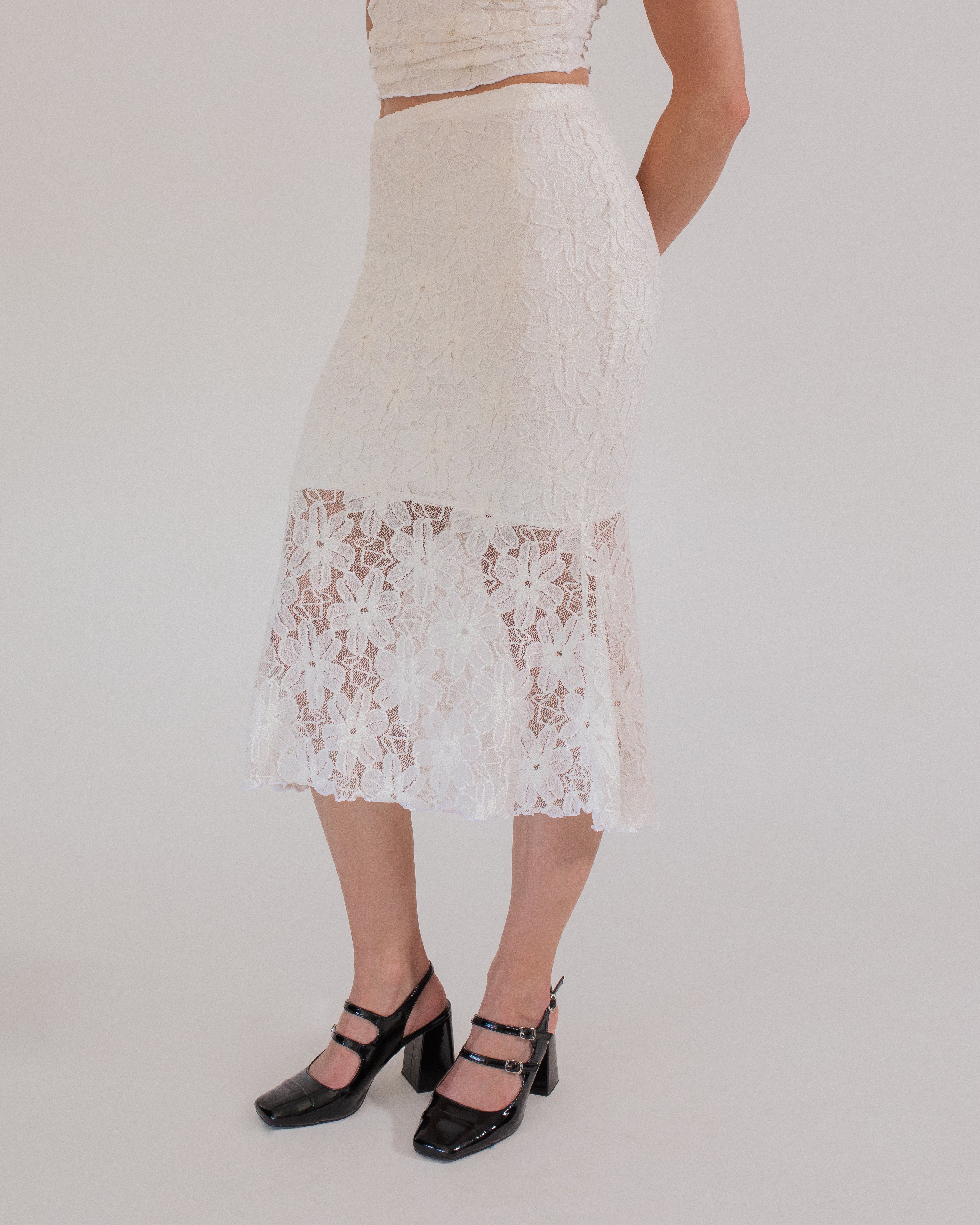 midi viscose rok kant