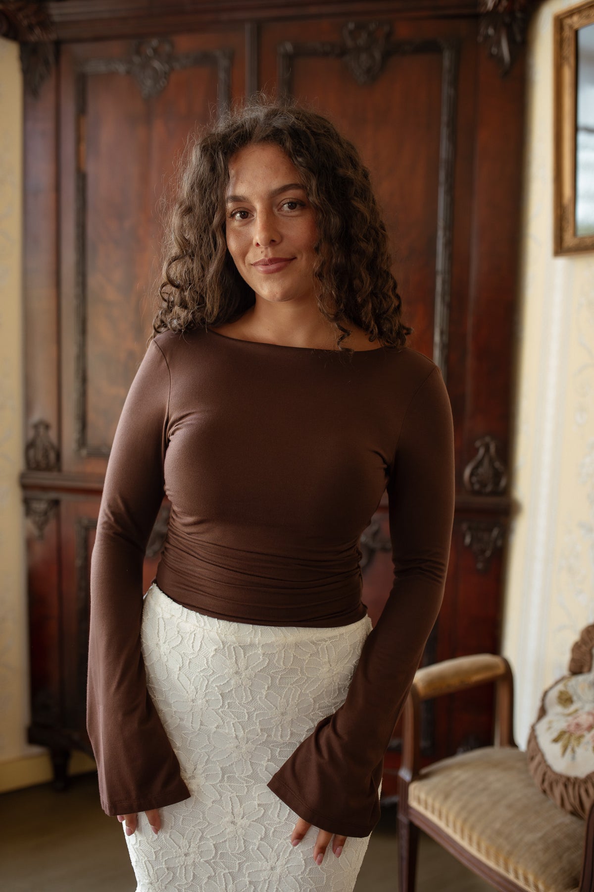 Built-in Bra Top | Diana Long sleeve